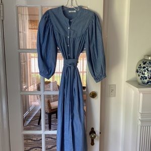 Doen midi chambray striped dress, size xs.